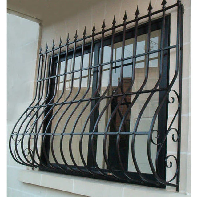 Decorative Steel Window Security Bars For Construction Wrought Iron