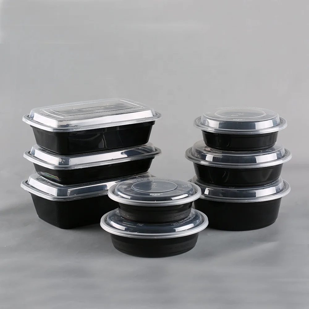 American Style Shape Rectangular PP Fast Food Container Disposable Plastic Take Away Bento Box Meal Container with Lid