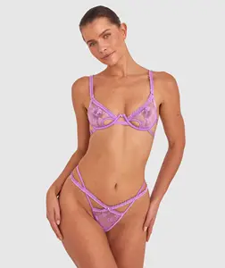 Wholesale Sexy Underwear with Intricate Floral Embroidery Picot Trim Straps Women Lingerie for Lady Sexy Panties Sexy Underwear