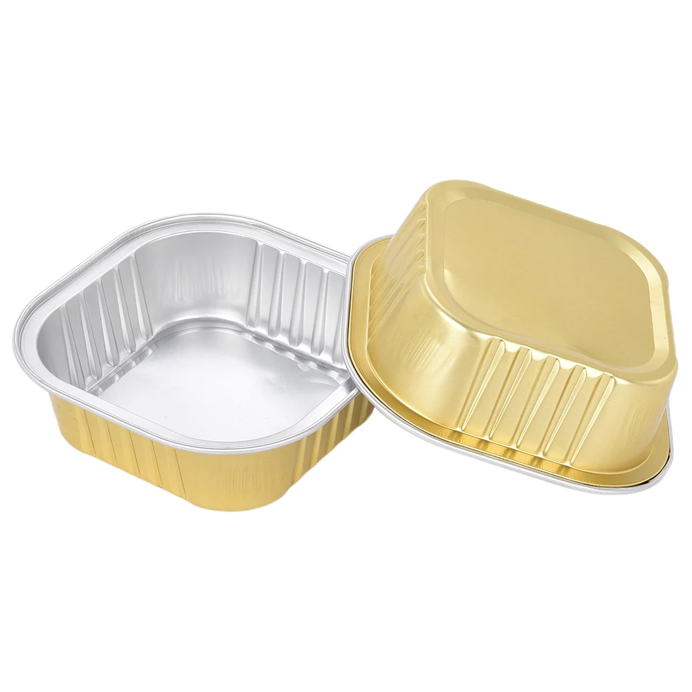 TIA Z120 Mangkuk Aluminium Foil Berbentuk Persegi Panjang, Mangkuk Nasi Goreng, Wadah Tumpuk, Mangkuk Foil untuk Layanan Bawa Pulang