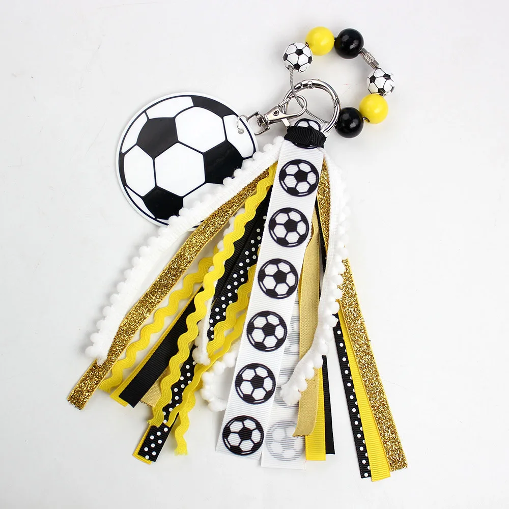 2026 FootballWorld Cross Border Carabiner Keychain Football Shaped Tassel Ornament Alloy Cartoon New Hot Product