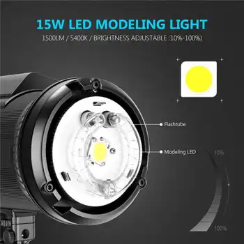 Neewer I6t Ex 600W 2.4G Ttl Studio Strobe 1/8000 HSS Flash Moonlight, Wireless Trigger/Modeling Lamp/Recycle detail image