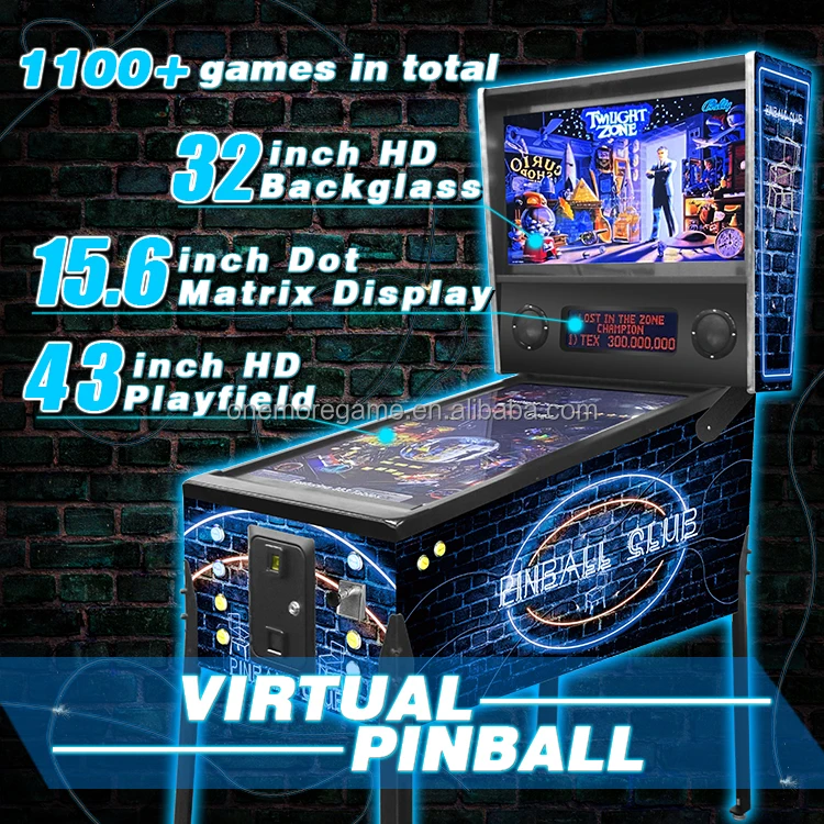 Máquina de pinball virtual de 43 polegadas - FLIPPATASTIC - clube de pinball  - made for arcade