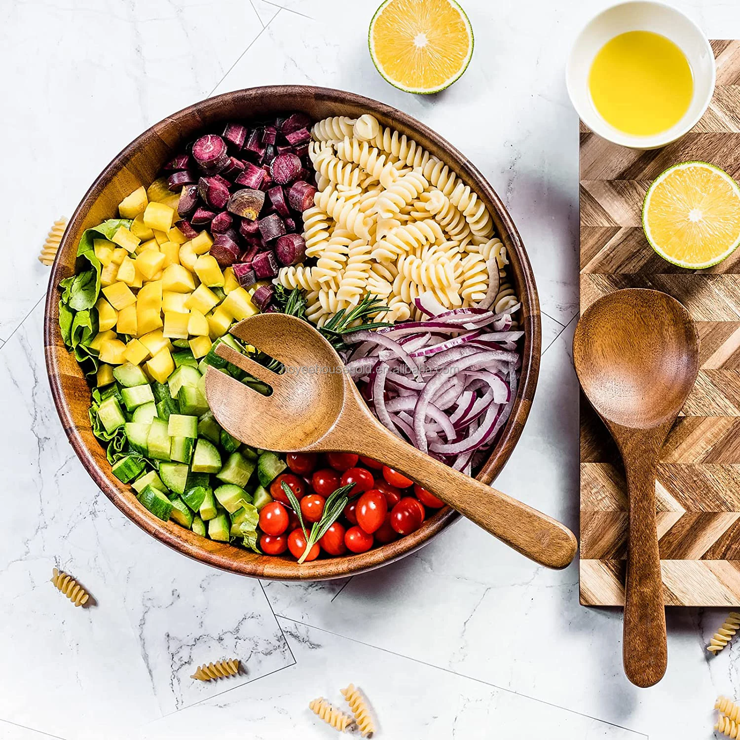 Big Wooden Salad Bowl Acacia Wood Salad Bowls Set Large Salad Mixing