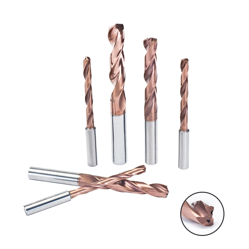 High Precision Internal Coolant Carbide Twist Drill Bits 144 Point Angle Steel CNC Machining Center