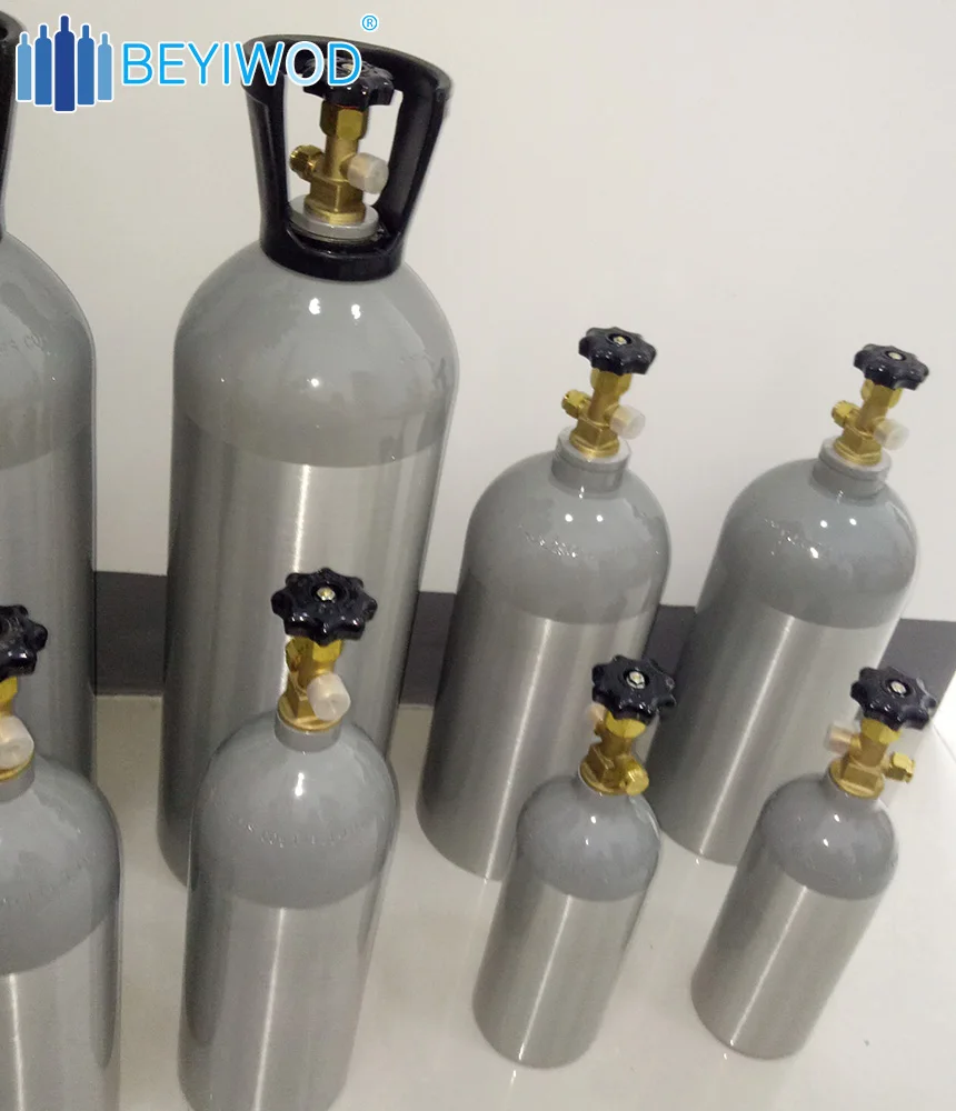 1L 2L 3L 5L 10L Refillable High-Pressure Food Grade Aluminum CO2 Tank Cylinder for Beverages & Aquariums