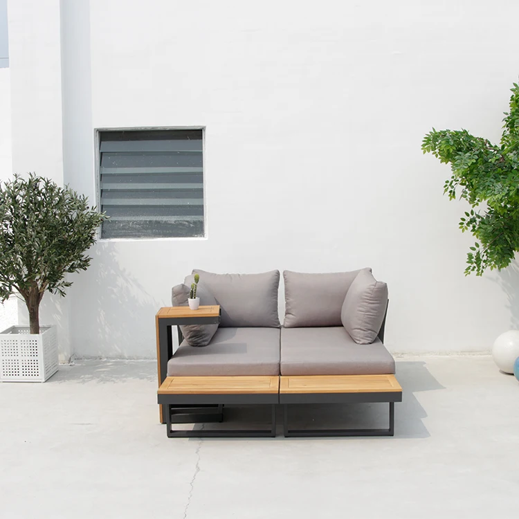 Комплект металлических диванов для патио Uland, уличная двухспальная кровать, домашняя многофункциональная мебель для отдыха