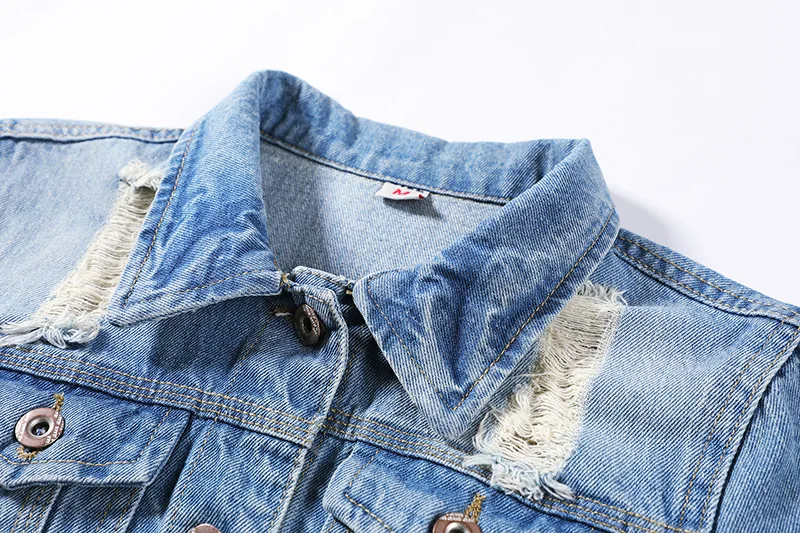 Vendita calda giacca blu donna jeans corti cappotto denim donna giacche da bici abbigliamento donna_voghion.com