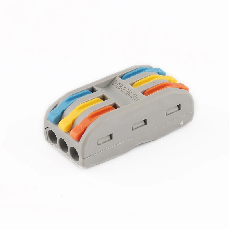 50PCS Wire Connector Wiring Terminals 2 Conductor 11-28AWG PCT-2-2 Compact Conductor Lever-Nut Colorful Wire Supplies 