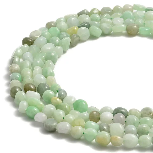 Amazonite Smooth Nugget Beads – 8x12mm, Blue Green, 15.5" Strand, Pebble Shape
