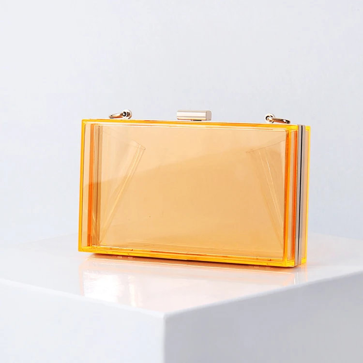 WEDDINGHELPER Transparent Clear Acrylic Square jelly Evening Bag for Women