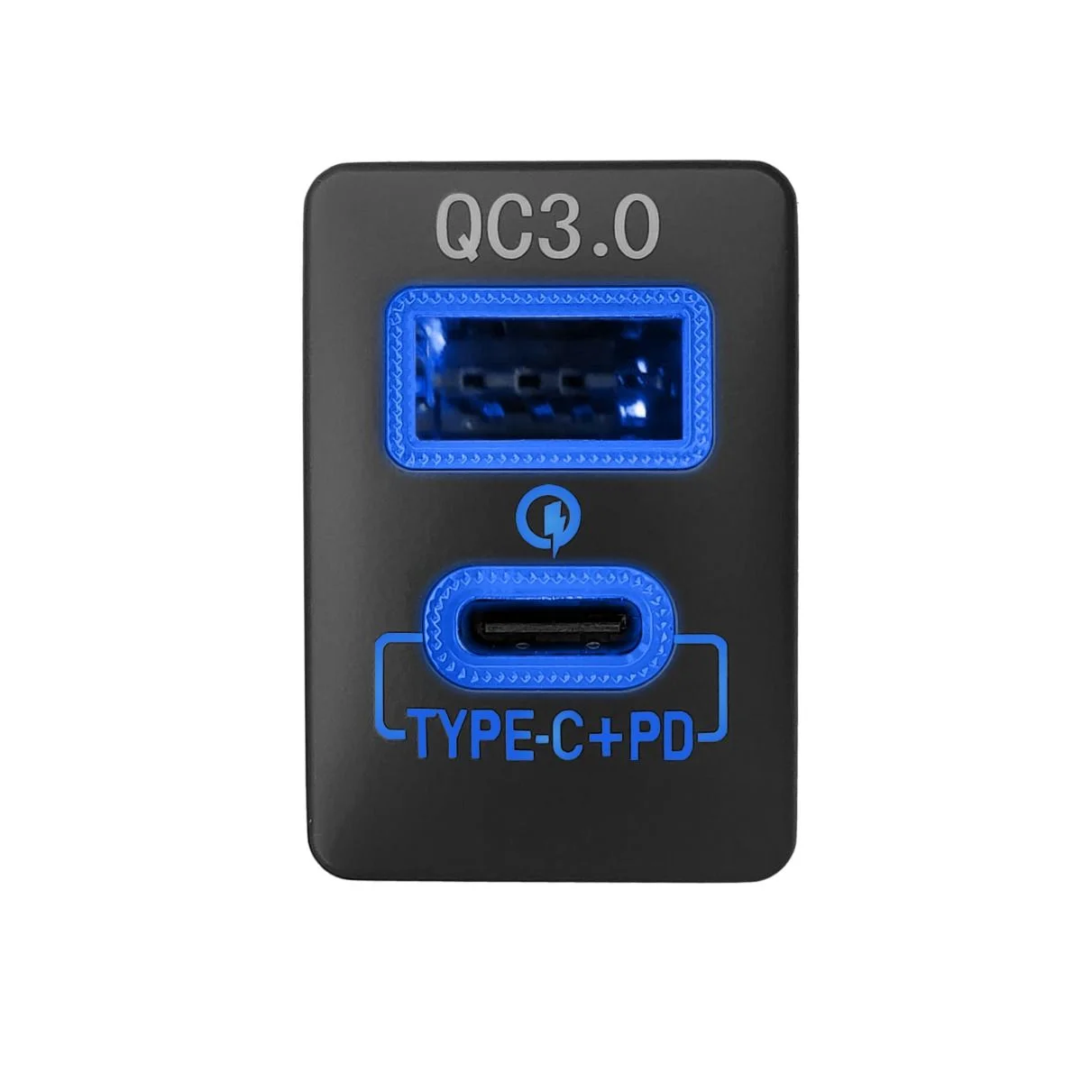 Levigo Caricabatterie USB QC3.0 Per Toyota - 2 Porte, 33x23 Mm, Display LED Tensione, Nero - 3