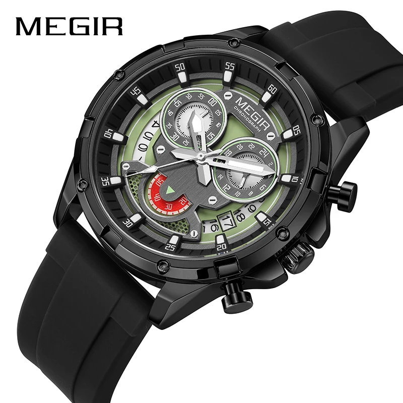 MEGIR Men's Quartz Watch - Fashion Sport Waterproof Chronograph