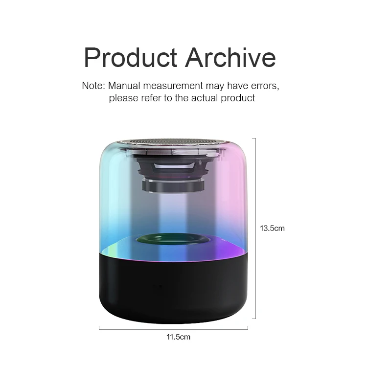 New Design BT Function Speaker USB TF Card FM Portable Wireless Speaker With Colorful LED Light