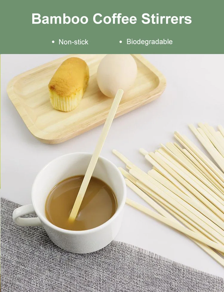 Biodegradable Bamboo Coffee Stirrers Disposable Coffee Stirrers Bamboo ...