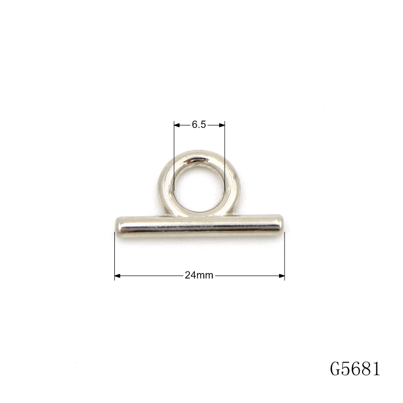 Different Size Toggle Clasp Zinc Alloy Metal T bar  with Eyelet for Purse and Bag
