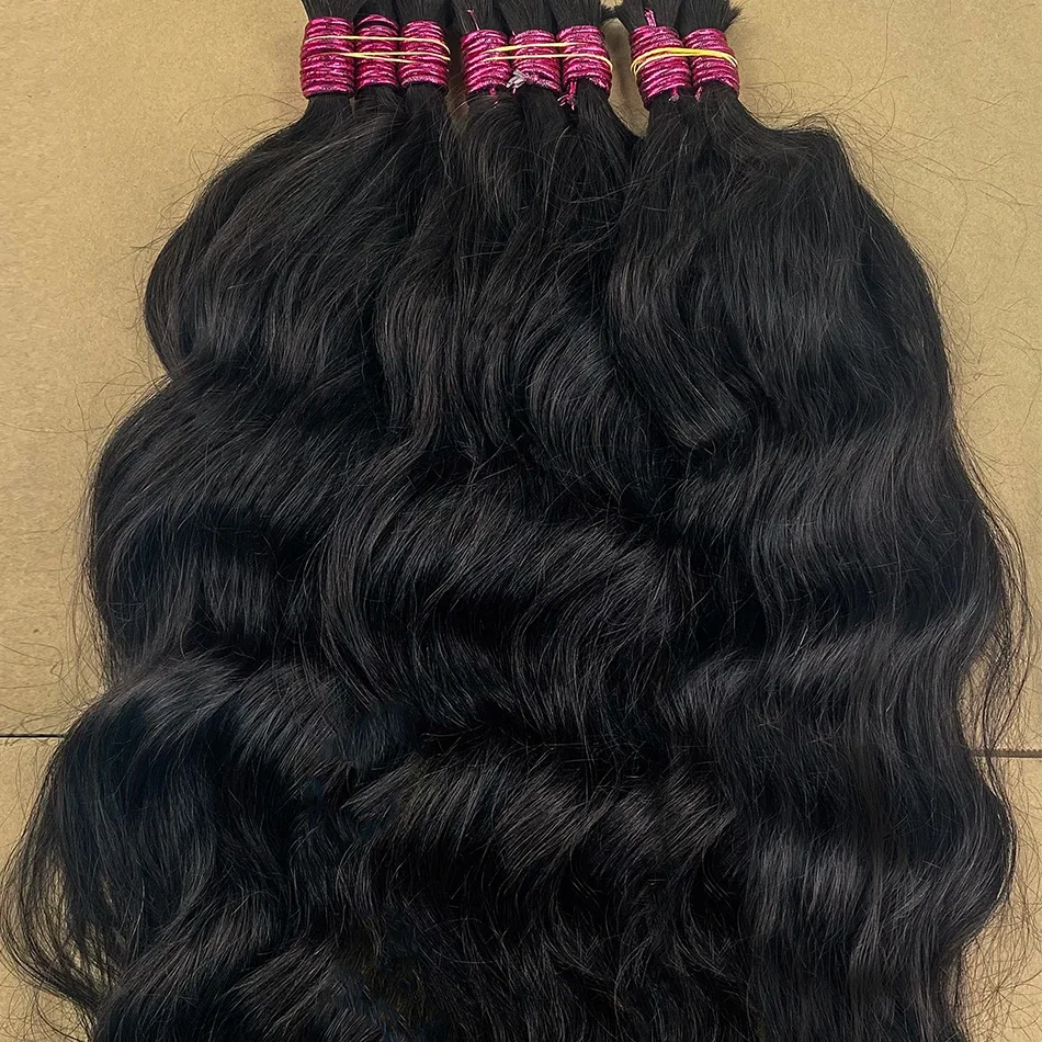 Capelli umani ondulati naturali, sfusi, senza trama, boho, trecce, intrecciati, ricci, corpo ondulato sciolto_voghion.com