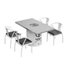 Tavolo lungo bianco 120 con quattro sedie comb-4