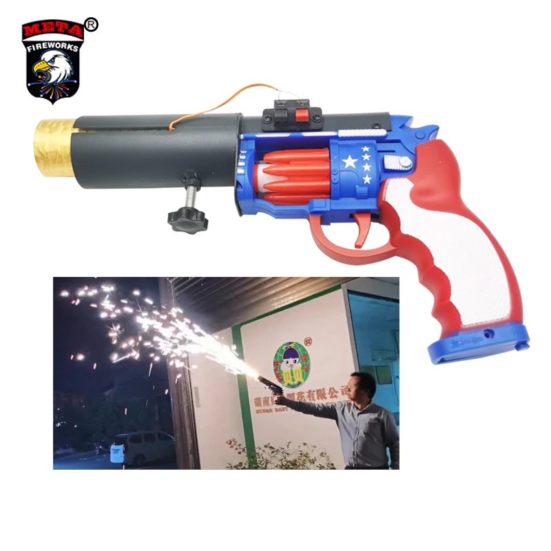 Nuovo prodotto a mano fuochi d'artificio giocattolo pistola a freddo piro pistola a scintilla fredda macchina per spettacoli di scena