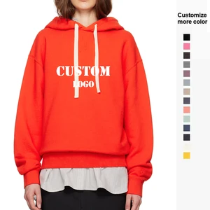 Custom logo 3d Puff Print Winter Women's High Quality Full Sleeves Oversized Pullover Hoodies Sweatshirts for Women