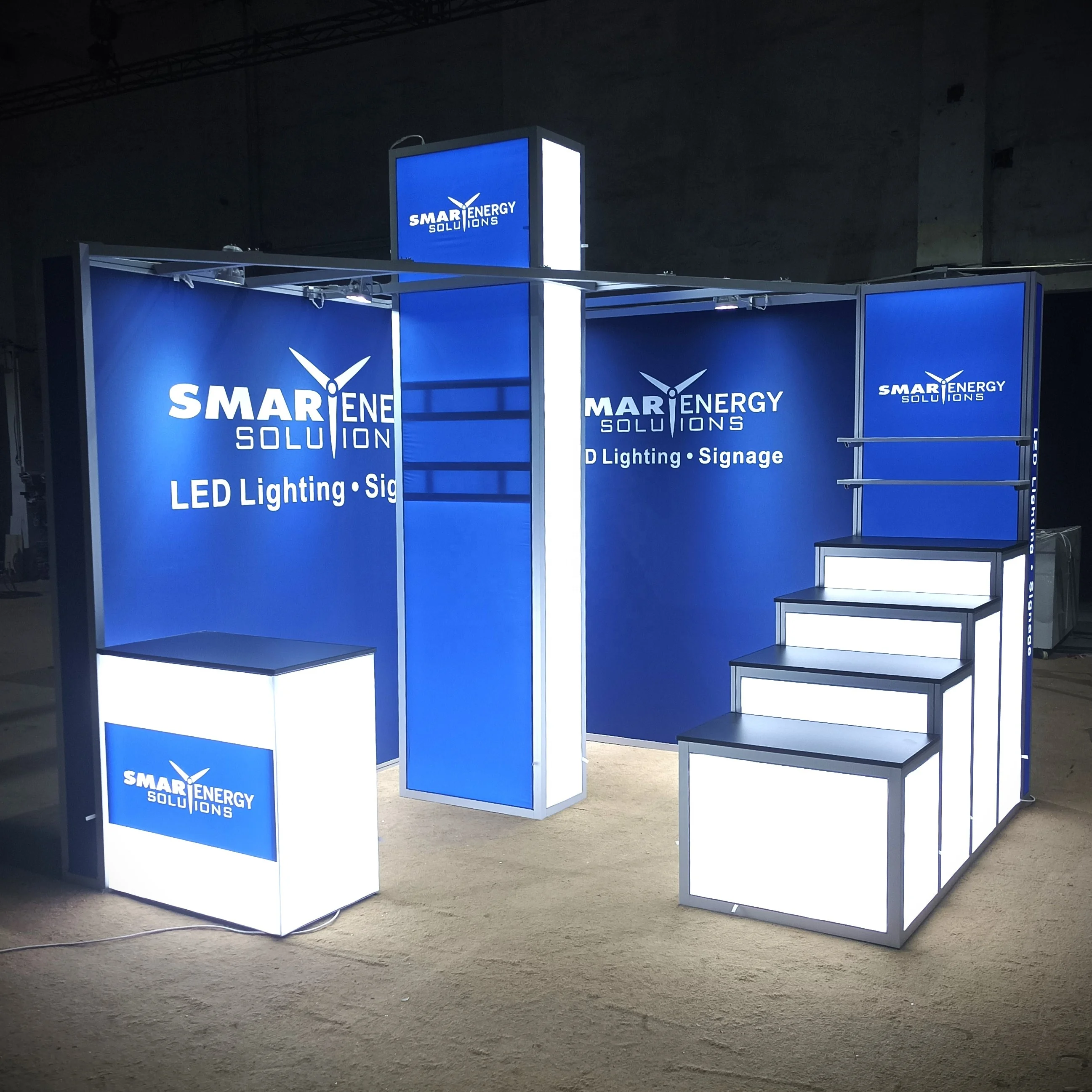 Custom 10*10 Feet Portable Backlit Exhibition Stand Light Backdrop Booth Easy Installation Trade Show Display Dye Sublimation