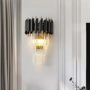 Zhongshan Wholesale Wall Lamp Light Luxury Lights Living Room Lamp Restaurant Hotel Luxury Bedroom Aisle Crystal Wall Lamp