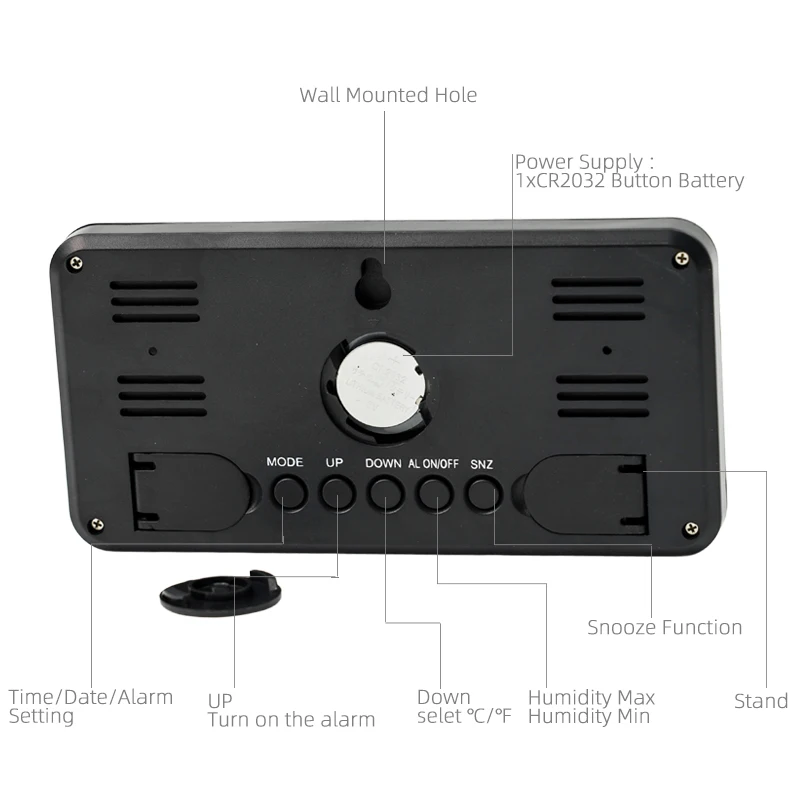 2024 Hot Custom Interior Car Auto Desk Dashboard LCD Screen Self-Adhesive Bracket Kitchen Timer Digital Clock