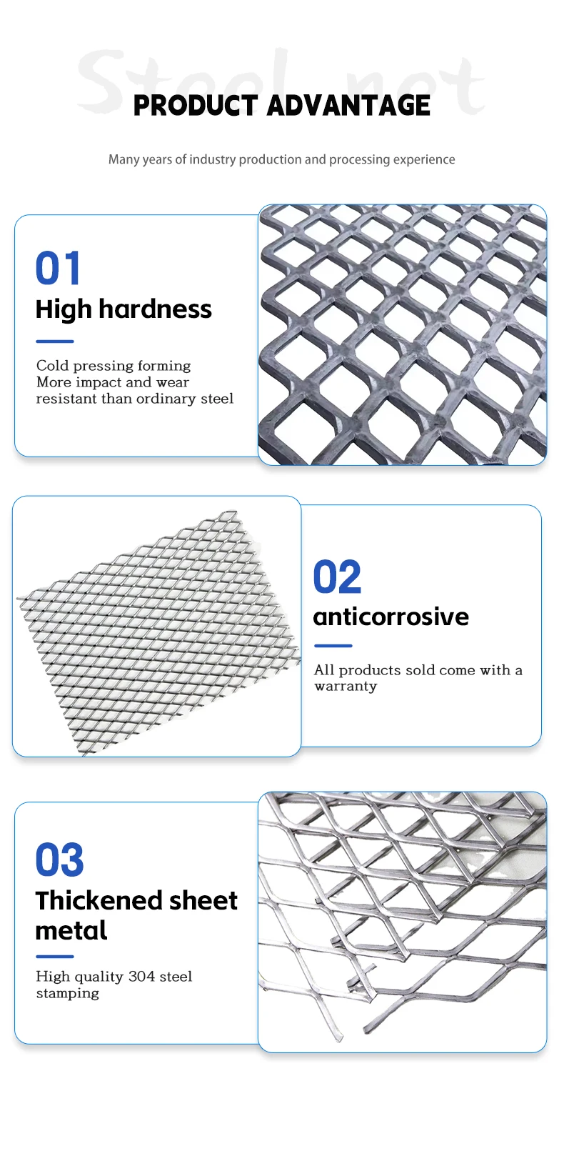 304 316 Stainless Steel Expanded Metal Wire Mesh for Filters