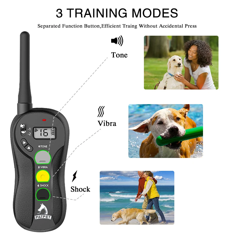 Popular Portable Waterproof Plastic Remote Control Dog Training Collar with 1000M Range Eco-Friendly Easy to Operate