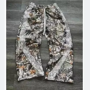 Fashion Custom Wide Leg Camo Oversized Streetwear Men Pants Oversized Flared Camouflage Sweatpants