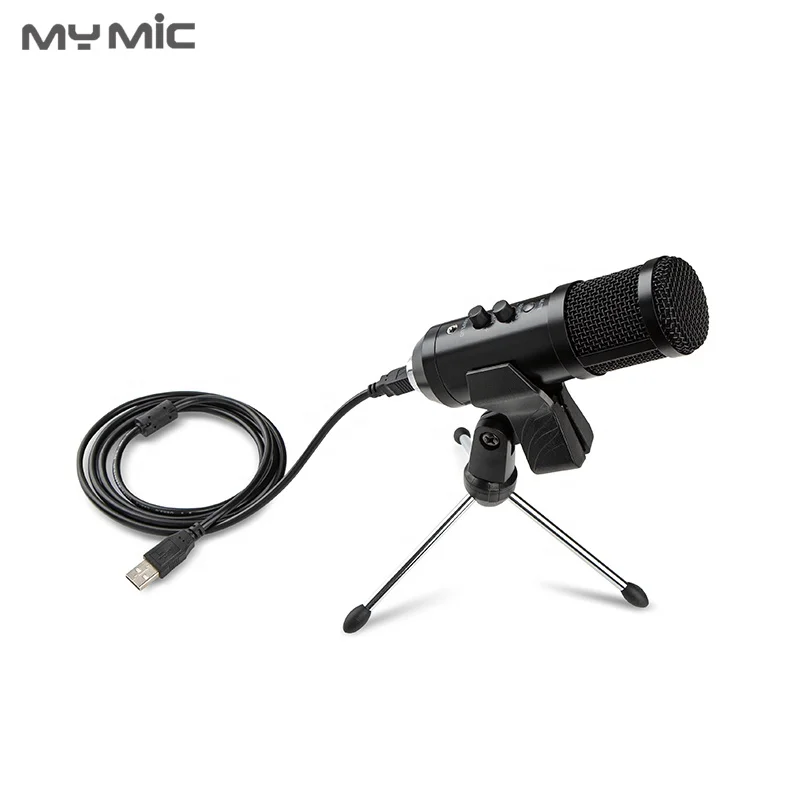 Профессиональный конденсаторный USB-микрофон MY MIC NX4, Студийный микрофон для записи с эхо-монитором для подкастов, компьютерных игр