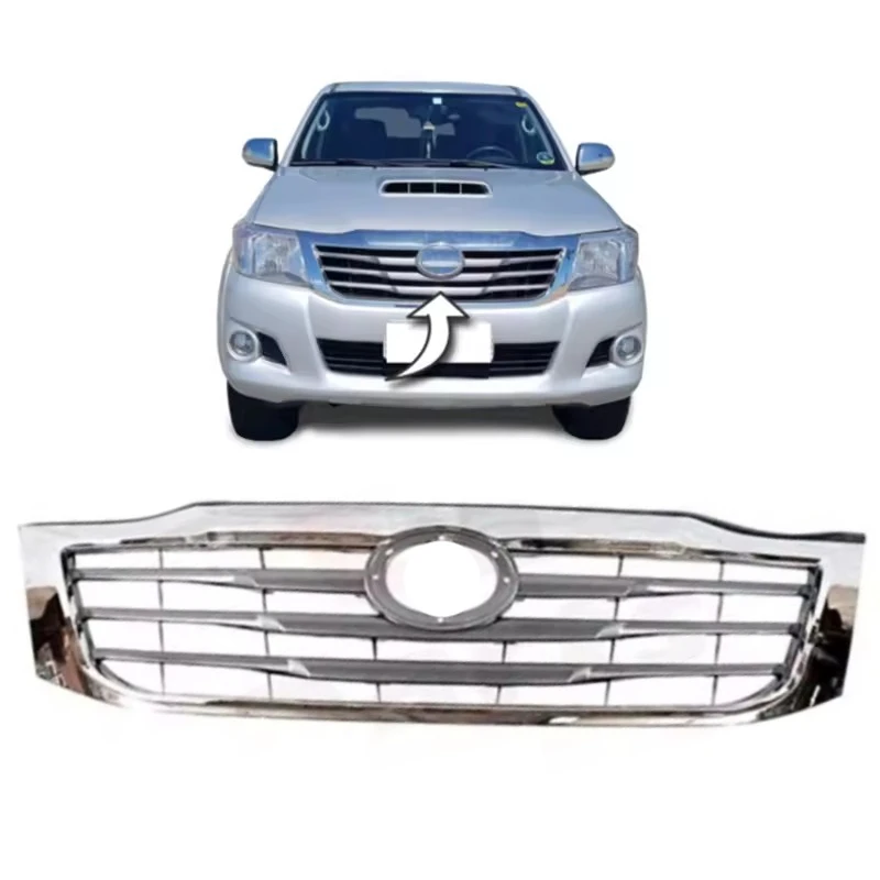 FRONT BUMPER cover UPPER CENTER GRILLE for TOYOTA HILUX 2012 2013 2014 2015 2016 high quality auto spare parts chrome