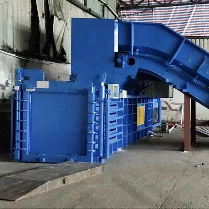 Horizontal baling press machine Hydraulic press waste paper baler machine automatic baling scrap metal baler press