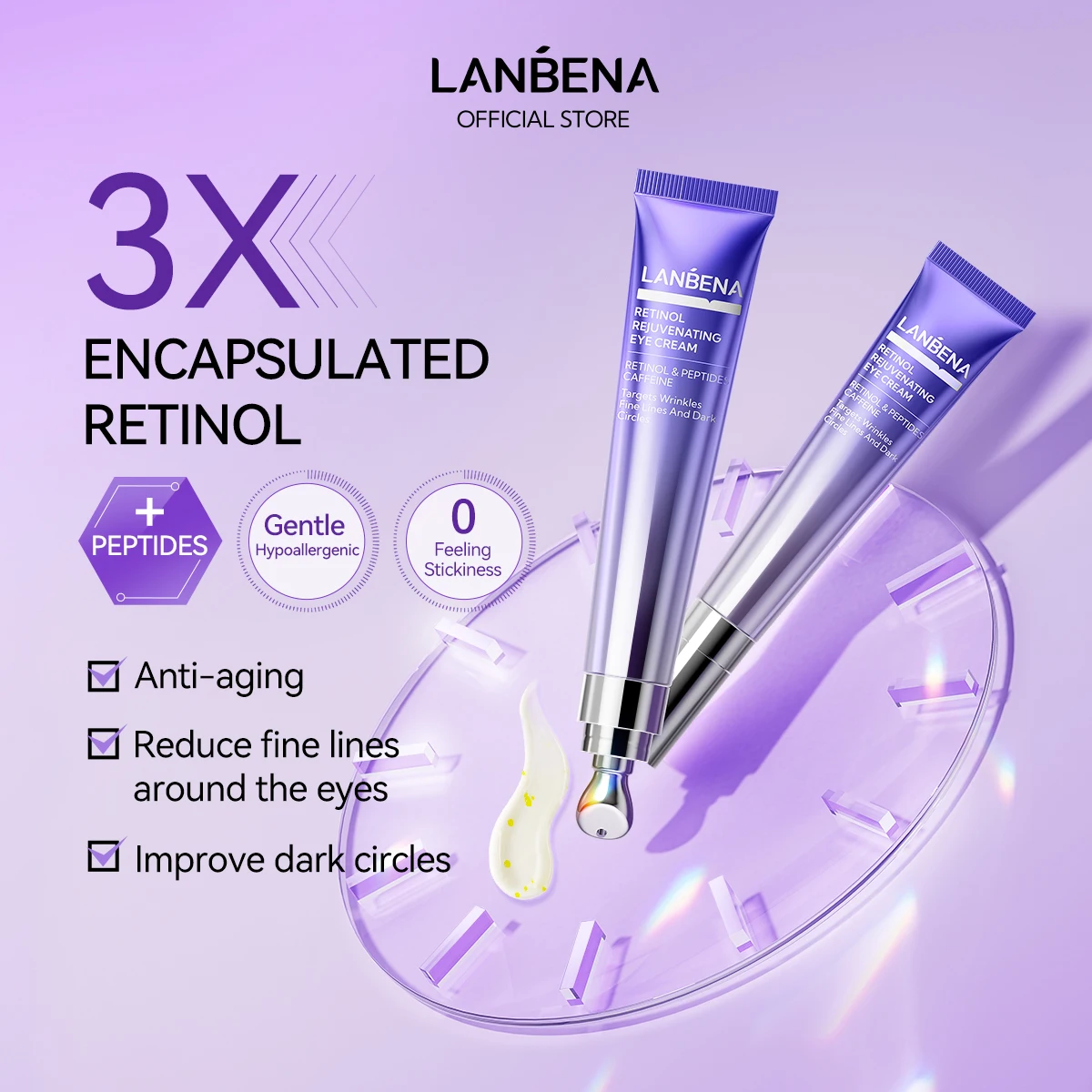 Lanbena New Arrival Retinol Serum Eye Cream Premium Anti-Aging Formula for Eye Care
