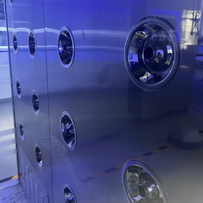Uniquely designed single person steel air shower clean room