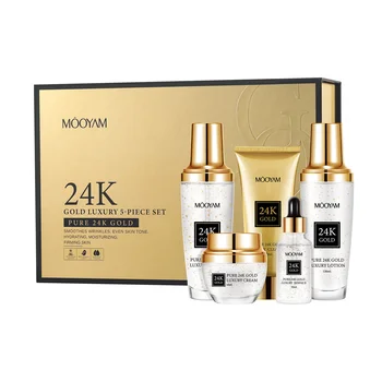 logo Private Label Factory Wholesale Price Brightening OEM Facial Care Vitamin C Anti Aging Collagen 24K Gold Skin Care Set