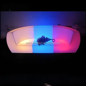 Modern Luminous Home Furniture Sofa Set with Plastic Chair for Apartment or Mall for Living Room Leisure