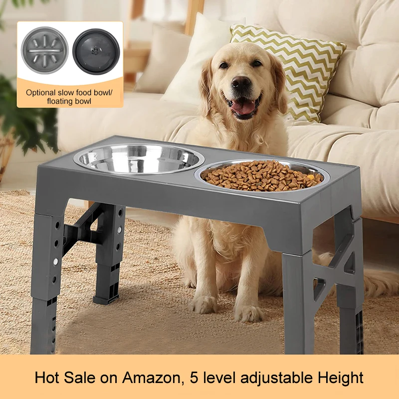 Elevated Dog Bowls With Slow Feeder Dog Bowl Stainless Steel Bowls ...