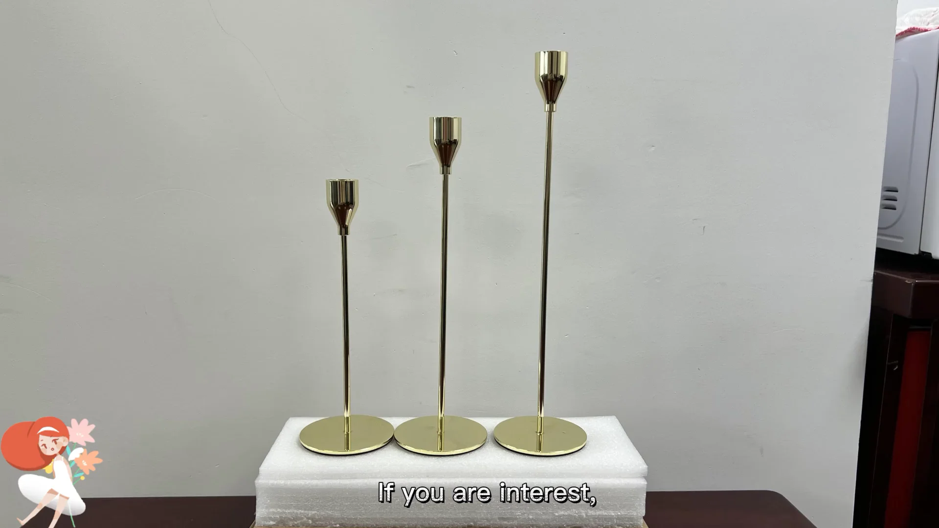 Tall Gold Crystal Taper Candle Holder Candlestick Holder Set Of 3 Bulk