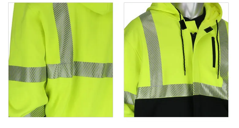 mens hi-viz vis high visibility jacket hoodie work