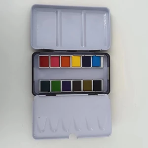 12pcs/set Skin Water Colors Solid Artist Watercolor Paint Set with 1pc Portable Metal Box Acuarelas Aquarela