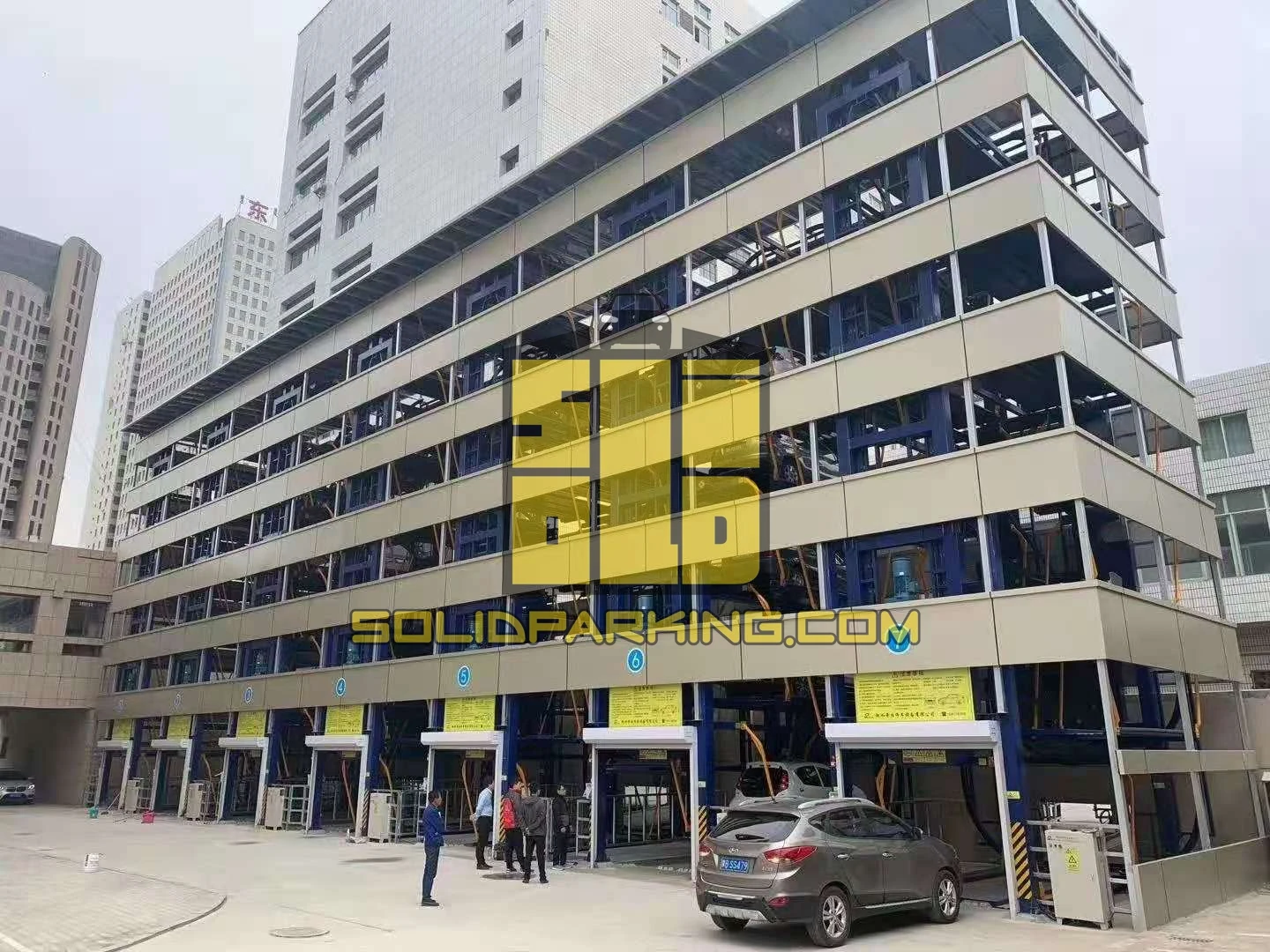 Vertically Car Rotation Smart Parking System Carrousel Parking Equipment