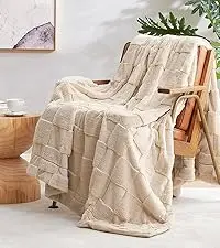 Fluffy Rabbit Faux Fur Throw Blanket Soft Bubble Thick Knitted Cozy for Winter Decorative Gifts for Home Couch Bed Sofa Chair