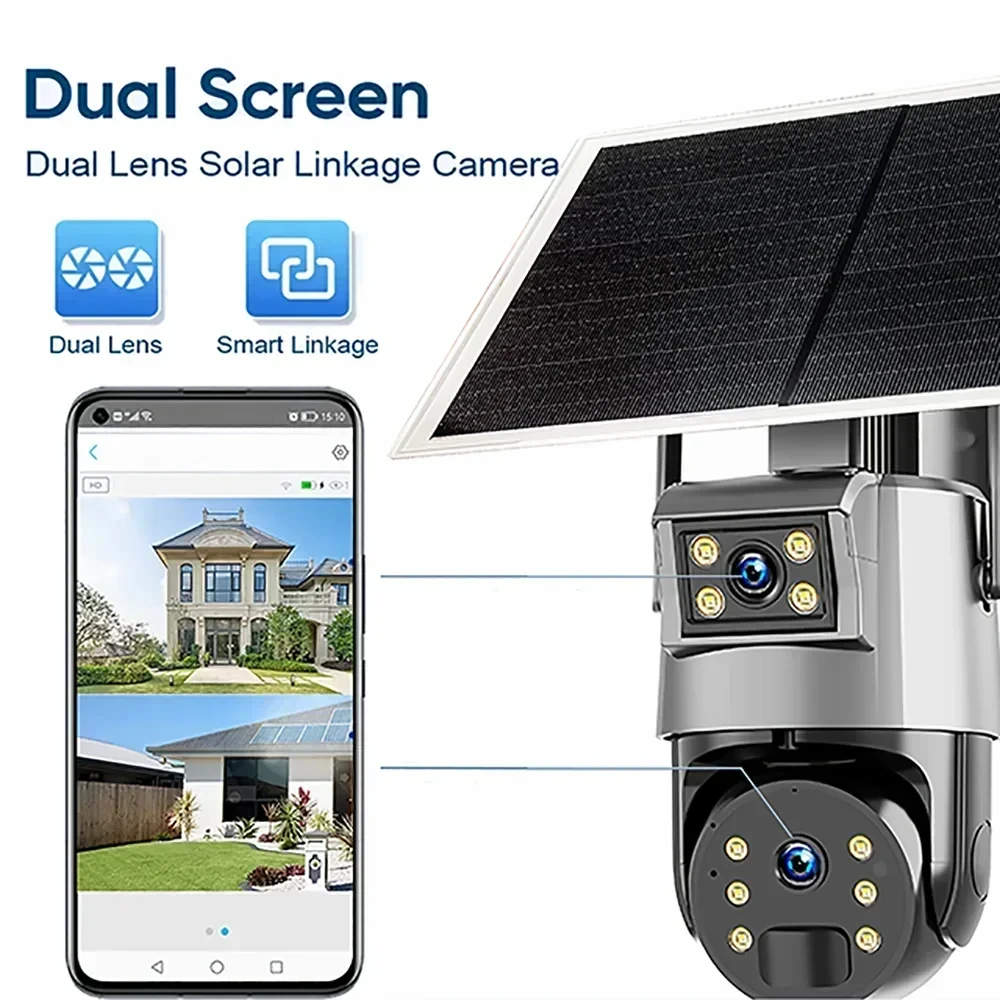 Ubox Wireless Pan Tilt Zoom Motion Detection Wifi Solar Panel Powered 4g Cctv Camera 4k Ptz Security Outdoor Sim A30