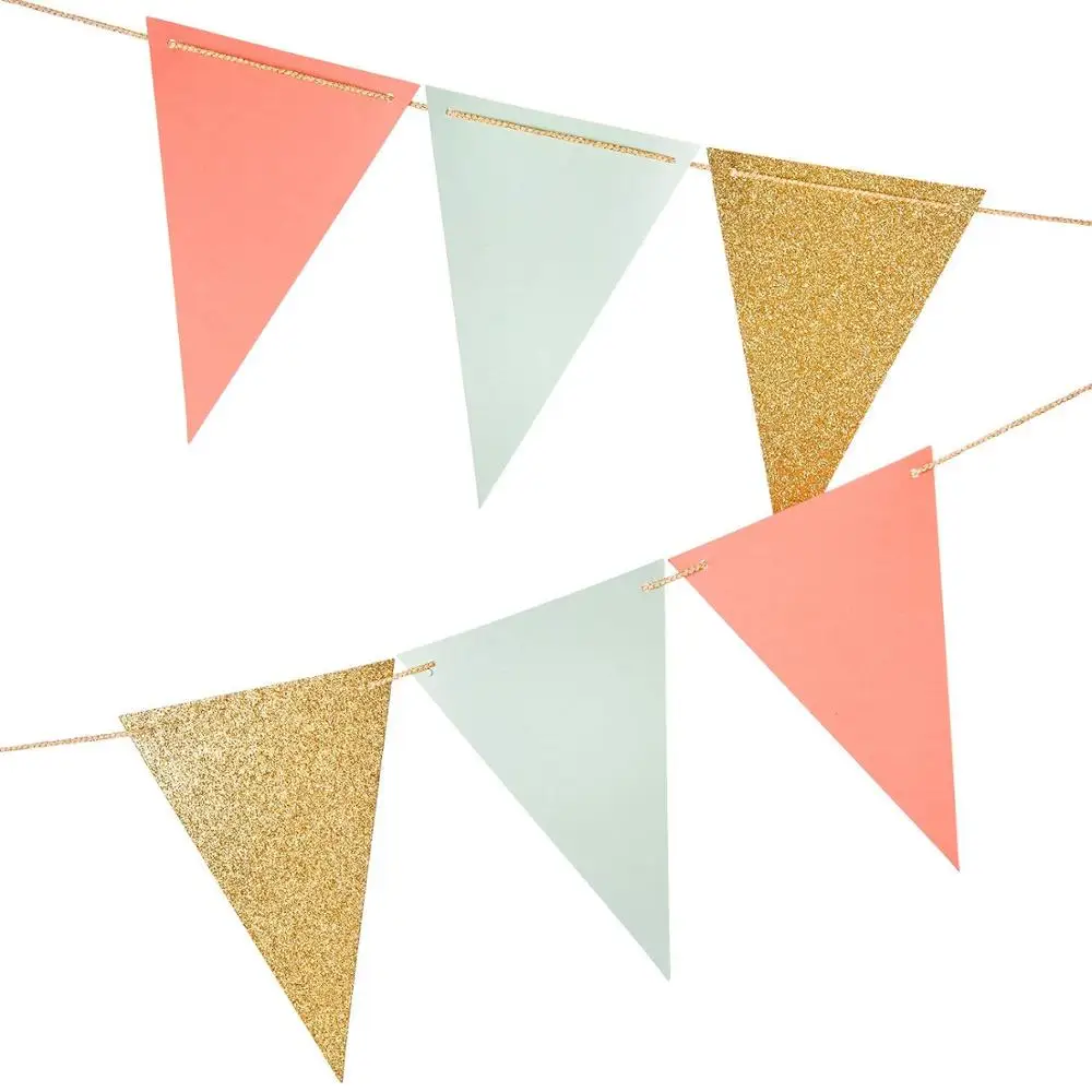 Bunting Banner Flags Garland Wedding Baby Shower Birthday Party Hanging Decor 