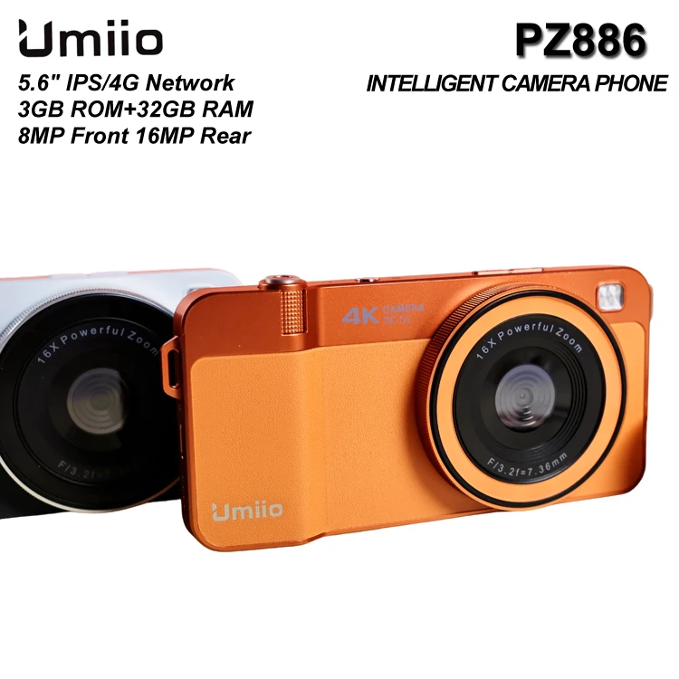 Yepyeni Umiio PZ886 Retro Kamera Telefon, 4K Video Kaydı 5.3