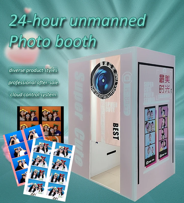 Vrs Portable Selfie Photo Booth Kiosk Led Enclosure Shell Digital Camera Instant Print Vending