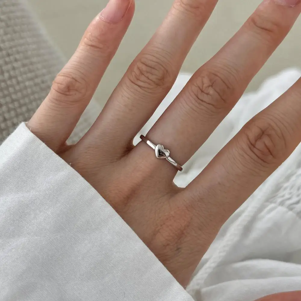 KAKODIY Open Adjustable Promise Ring Women Wedding 925 Sterling Silver Heart Ring Jewelry detail 4