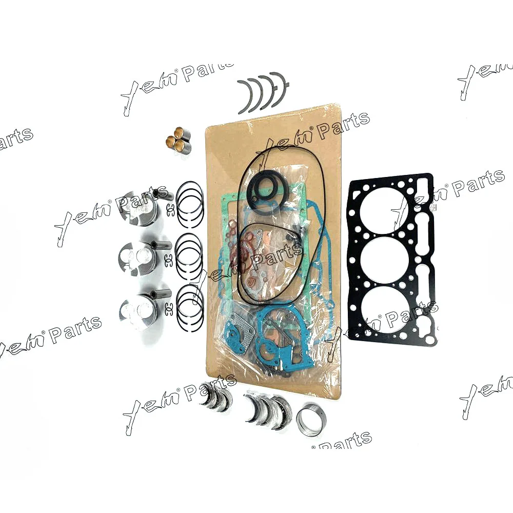 D1105 Overhaul Kit With Pistons Rings Set Full Gasket Kit Engine Bearings Valve for Kubota Engine 6