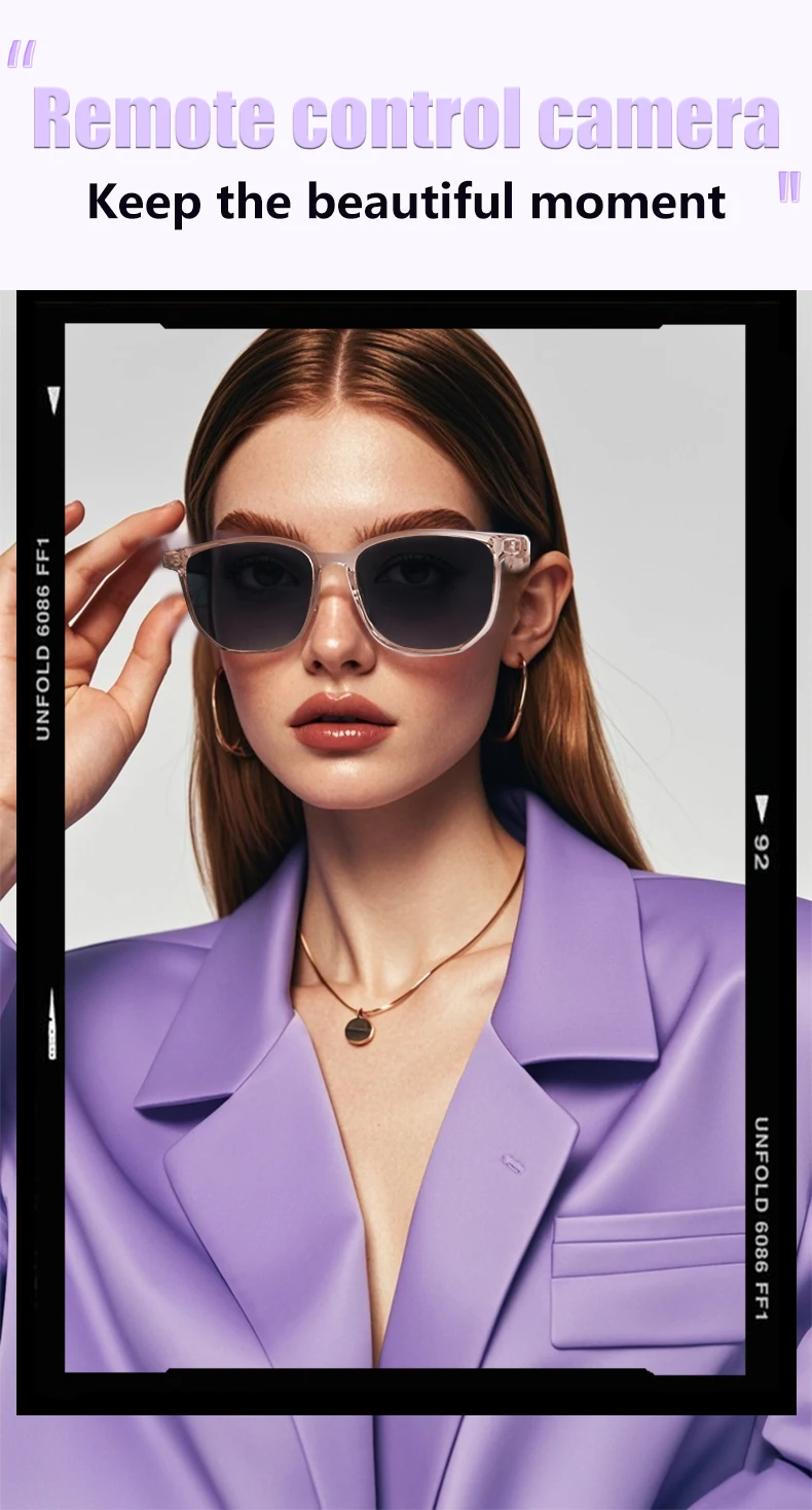 GS03 Men Smart Glasses Stereo Sound BT Call Listen Music Polarized Lens Magnetic Charging Outdoor Sport Sunglasses for Women